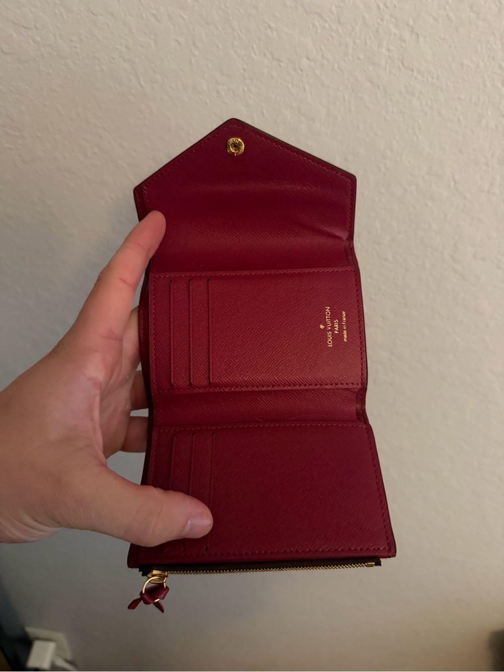 Louis Vuitton Red Folded Leather Card Holder Wallet